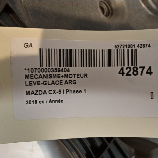 Mecanisme+moteur leve-glace arg occasion MAZDA CX-5 I Phase 1 01-2012->... KD5373590 4