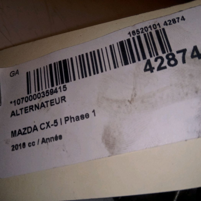 Alternateur occasion MAZDA CX-5 I Phase 1 01-2012->... SH0118300A 6