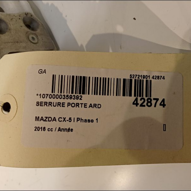 Serrure porte ard occasion MAZDA CX-5 I Phase 1 01-2012->... KD5372310 3