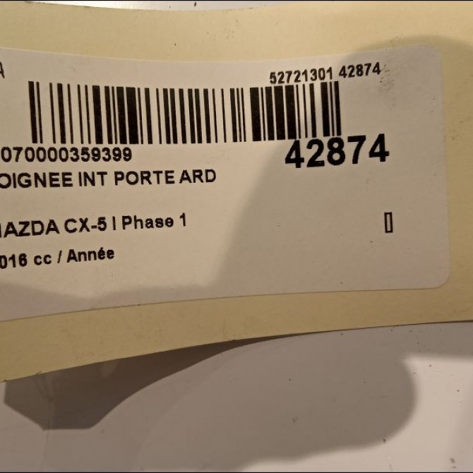 Poignee int porte ard occasion MAZDA CX-5 I Phase 1 01-2012->... KD5358330C 3