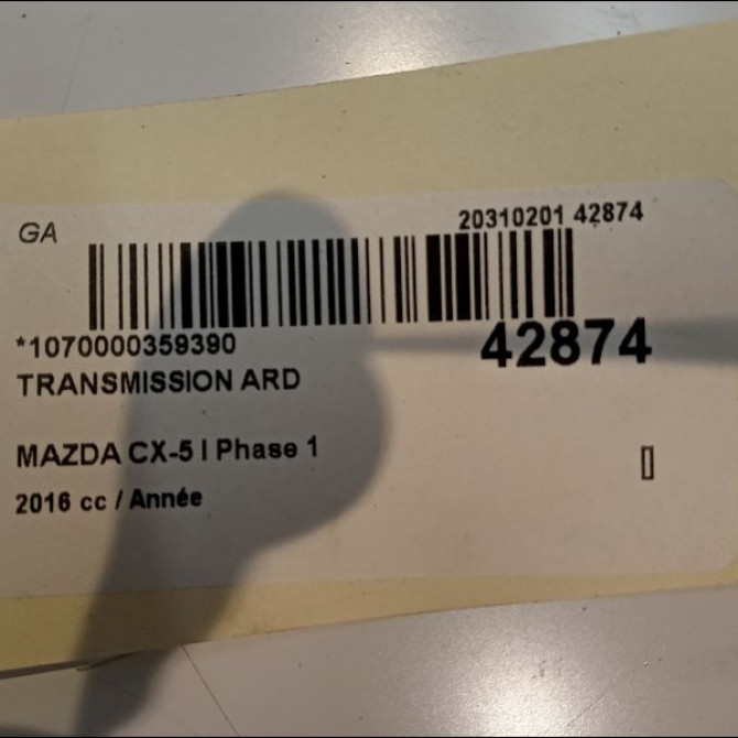 Transmission arrière droite occasion MAZDA CX-5 I Phase 1 01-2012->... RTA12550XB 3