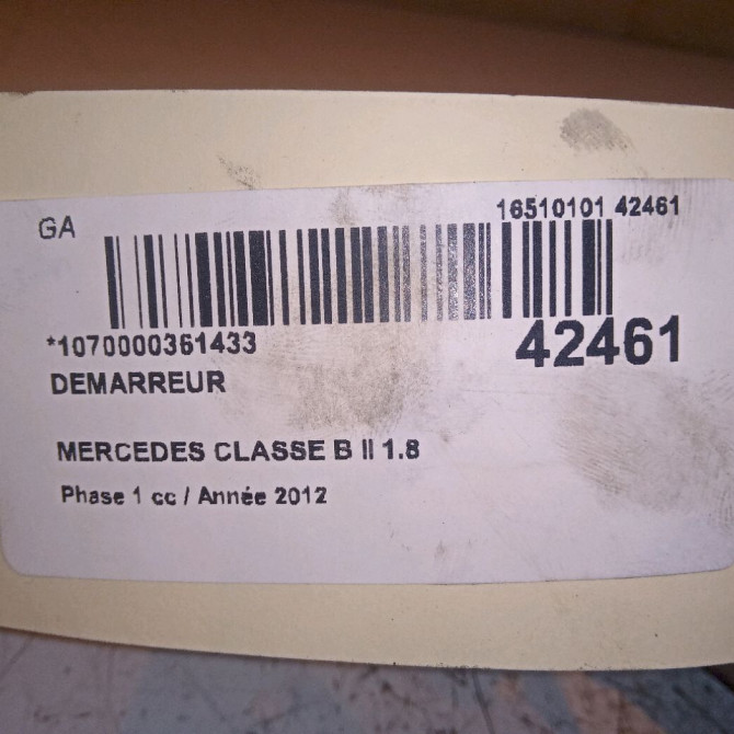 Démarreur occasion MERCEDES CLASSE B II Phase 1 04-1995->04-1999 1.8 CDI 136ch 6459060800 6
