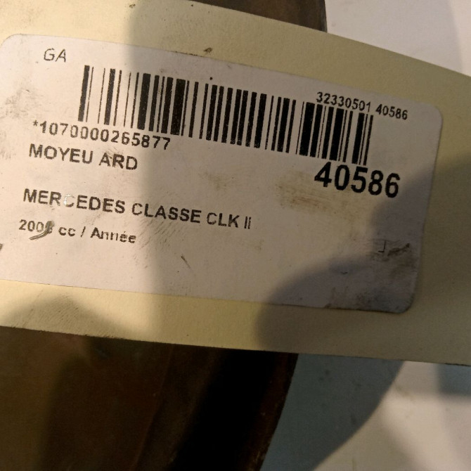 Moyeu ard occasion MERCEDES CLASSE CLK II Phase 2 COUPE 05-2005->12-2009 2029810127 4