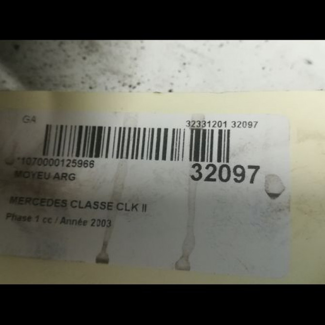 Moyeu arg occasion MERCEDES CLASSE CLK II Phase 1 05-2002->12-2009 270 CDI 2029810127 3