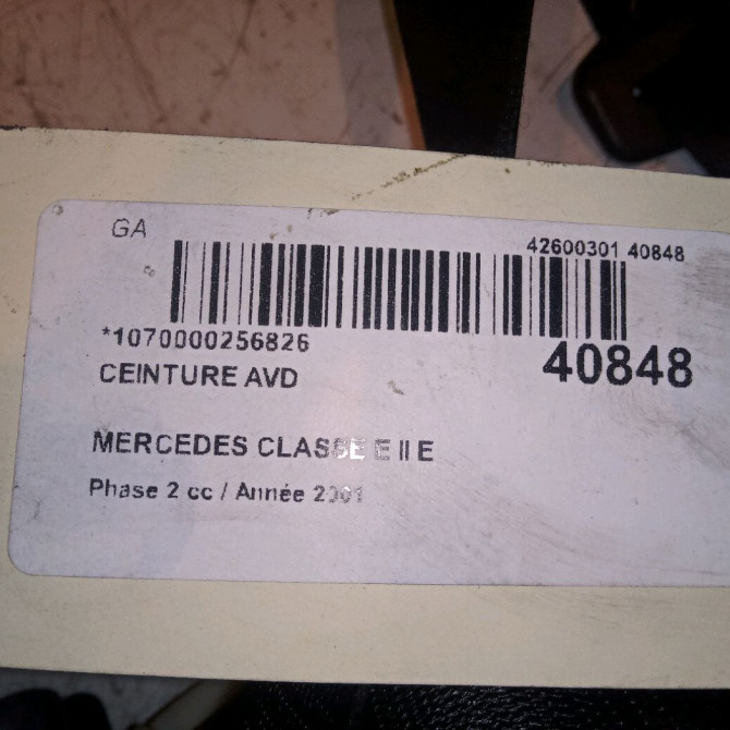 Ceinture avant droite occasion MERCEDES CLASSE E II Phase 2 09-1999->03-2002 E 220 CDI 21086002869A86 4