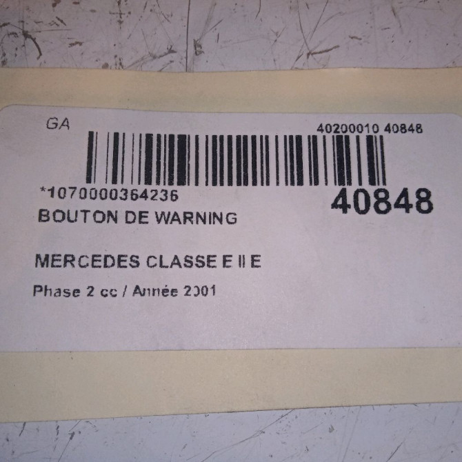 Bouton de warning occasion MERCEDES CLASSE E II Phase 2 09-1999->03-2002 E 220 CDI 2088200310 4