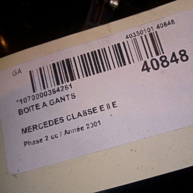 Boite à gants occasion MERCEDES CLASSE E II Phase 2 09-1999->03-2002 E 220 CDI 2106801391 4