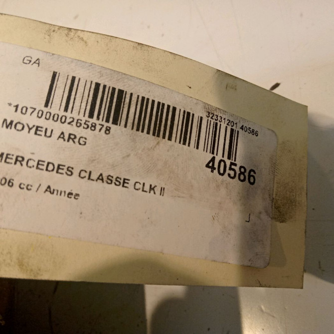 Moyeu arg occasion MERCEDES CLASSE CLK II Phase 2 COUPE 05-2005->12-2009 2029810127 4