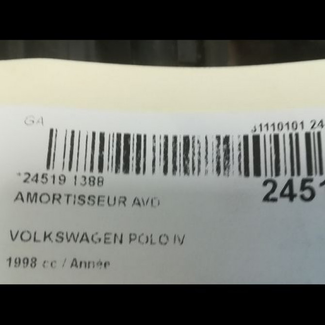 Amortisseur avant droit occasion VOLKSWAGEN POLO IV Phase 1 01-2002->05-2005 6N0413031K 2
