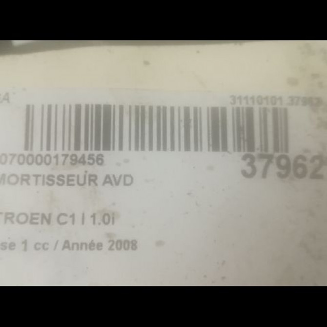 Amortisseur avant droit occasion CITROEN C1 I Phase 1 06-2005->11-2008 1.0i 1610852980 2