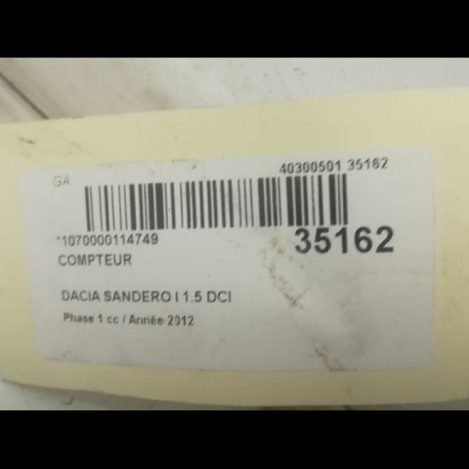 Compteur occasion DACIA SANDERO I Phase 1 06-2008->10-2012 1.5 DCI 90ch 248103604R 5