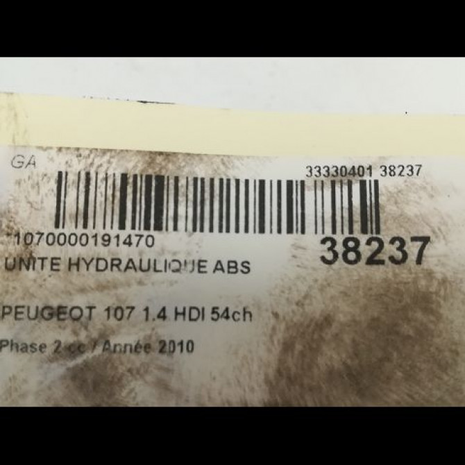 Unité hydraulique ABS occasion PEUGEOT 107 Phase 2 01-2009->01-2012 1.4 HDI 54ch 4541F5 3