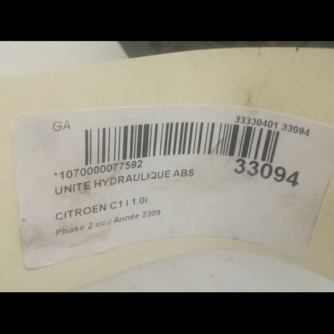 Unité hydraulique ABS occasion CITROEN C1 I Phase 2 11-2008->01-2012 1.0i 4541F5 3