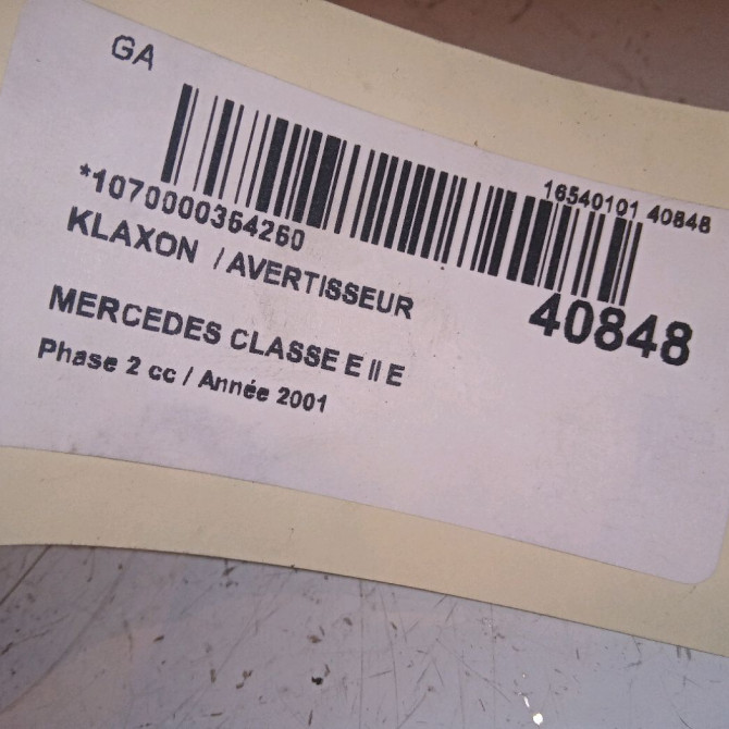 Klaxon  / avertisseur occasion MERCEDES CLASSE E II Phase 2 09-1999->03-2002 E 220 CDI 45429020 4