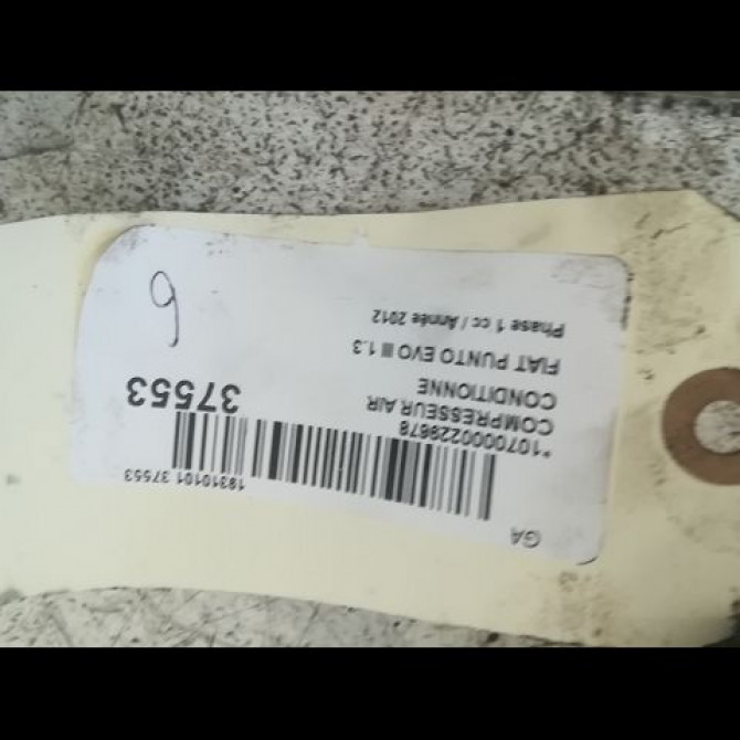 Compresseur air conditionne occasion FIAT PUNTO EVO III Phase 1 10-2009->12-2013 1.3 MULTIJET 75ch 71724084 3
