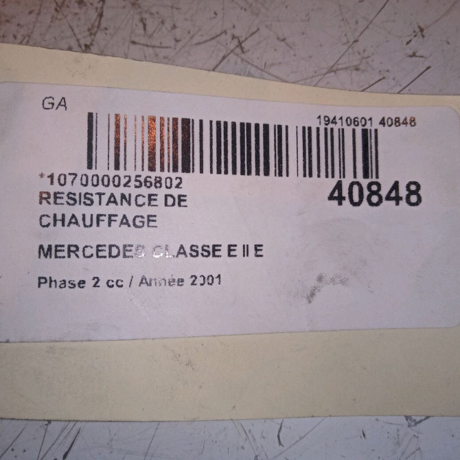 Resistance de chauffage occasion MERCEDES CLASSE E II Phase 2 09-1999->03-2002 E 220 CDI 4