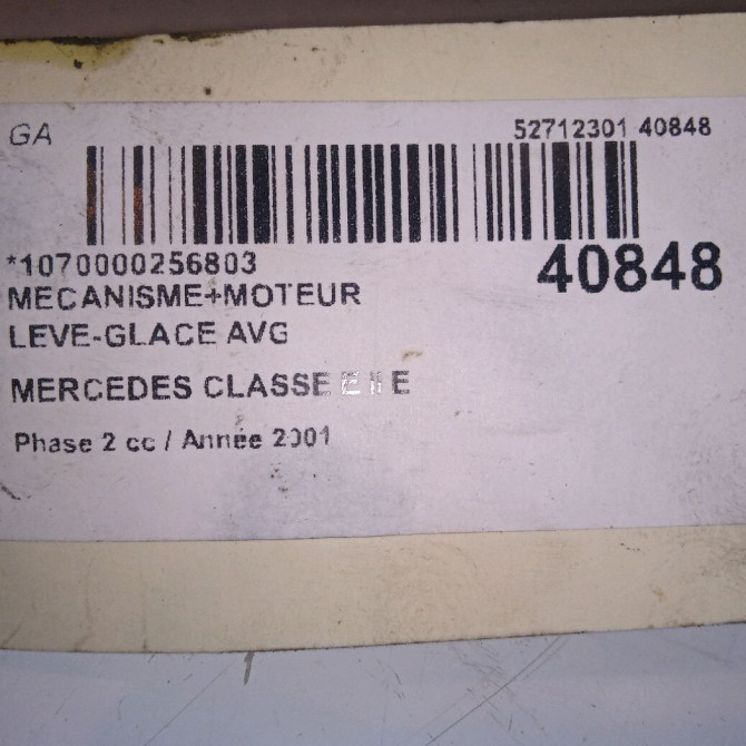 Mecanisme+moteur leve-glace avg occasion MERCEDES CLASSE E II Phase 2 09-1999->03-2002 E 220 CDI 2107201146 4