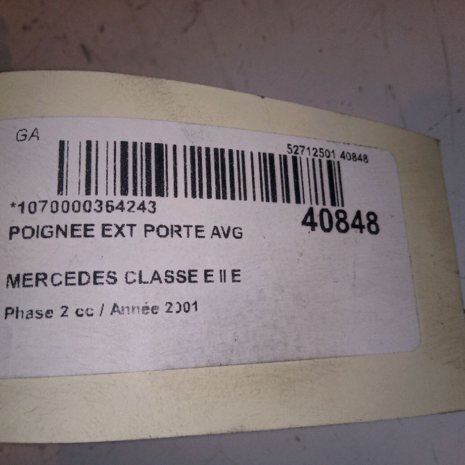 Poignee ext porte avg occasion MERCEDES CLASSE E II Phase 2 09-1999->03-2002 E 220 CDI 20876001709999 4