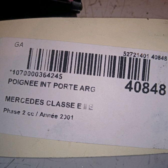 Poignee int porte arg occasion MERCEDES CLASSE E II Phase 2 09-1999->03-2002 E 220 CDI 2107660124 4