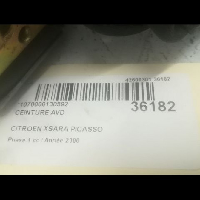 Ceinture avant droite occasion CITROEN XSARA PICASSO Phase 1 12-1999->02-2004 1.8i 16v 8974C9 5