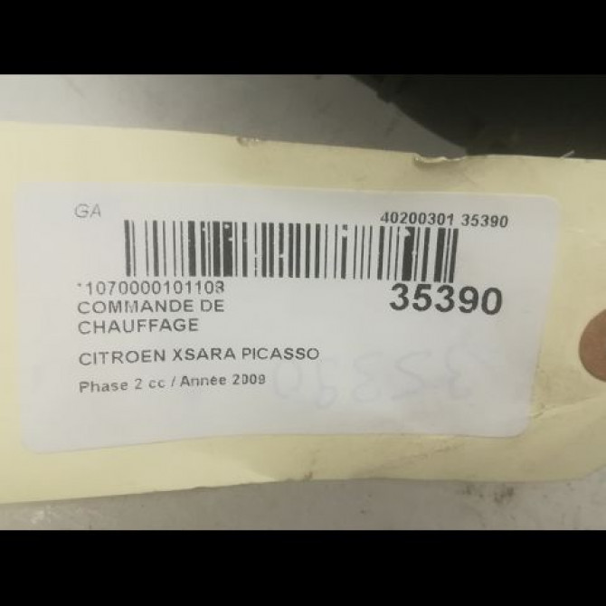 Commande de chauffage occasion CITROEN XSARA PICASSO Phase 2 02-2004->12-2010 1.6 HDI 92 ch 6451QG 3