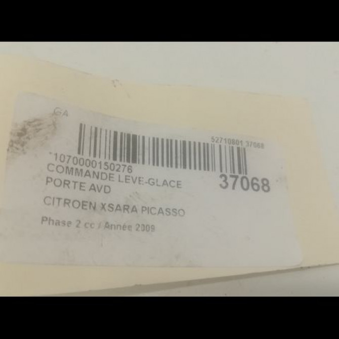 Commande lève-glace porte avant droite occasion CITROEN XSARA PICASSO Phase 2 02-2004->12-2010 1.6 HDI 110ch 3