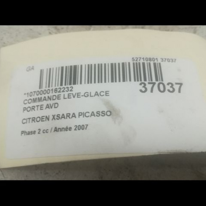 Commande lève-glace porte avant droite occasion CITROEN XSARA PICASSO Phase 2 02-2004->12-2010 1.6 HDI 110ch 3