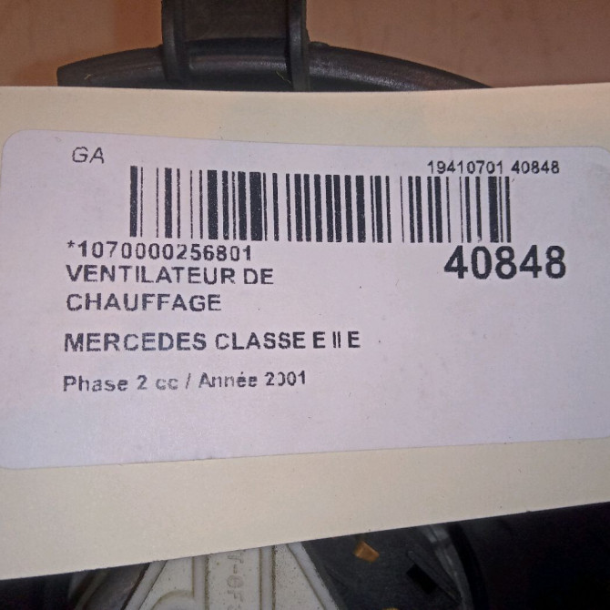 Ventilateur de chauffage occasion MERCEDES CLASSE E II Phase 2 09-1999->03-2002 E 220 CDI 2108202442 4