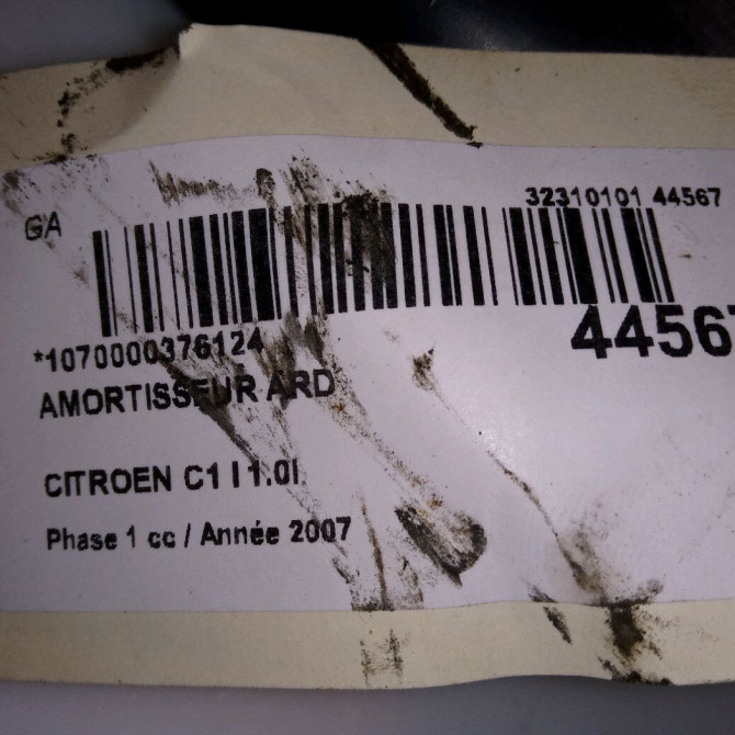 Amortisseur arrière droit occasion CITROEN C1 I Phase 1 06-2005->11-2008 1.0i 1610864380 3