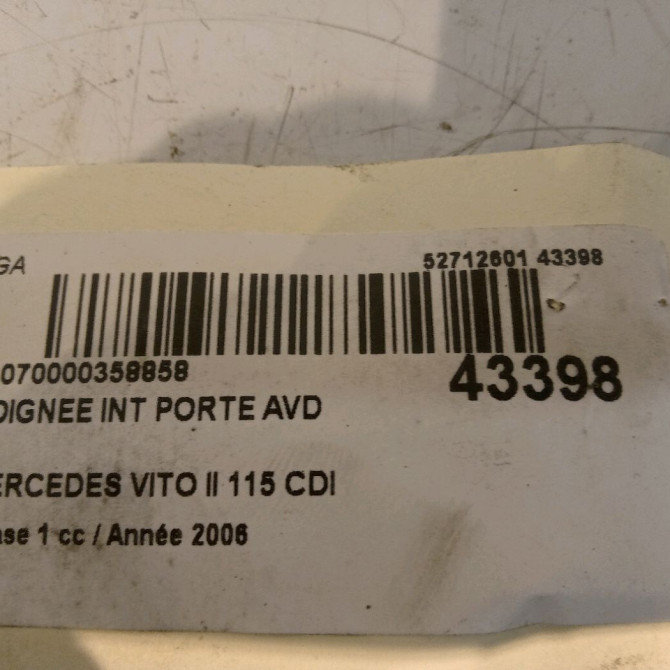 Poignee int porte avd occasion MERCEDES VITO II Phase 1 10-2003->09-2010 115 CDI 150ch 63976003617C45 4