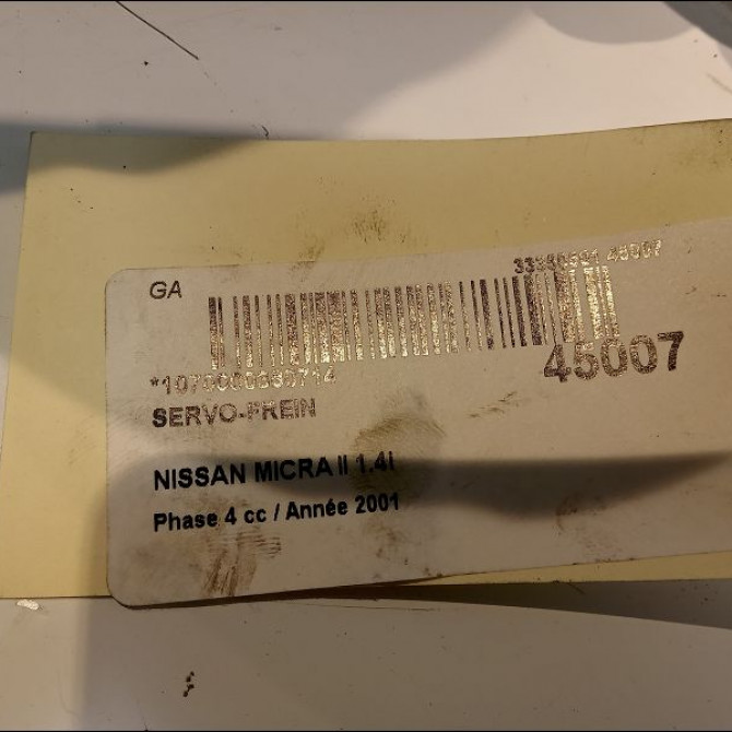 Servo-frein occasion NISSAN MICRA II Phase 4 09-2000->03-2003 1.4i 472101F700 2