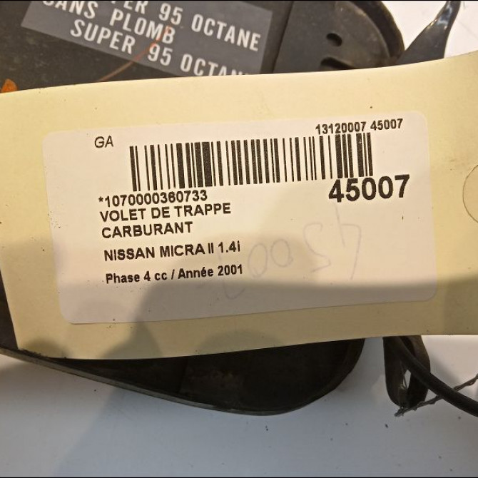 Volet de trappe carburant occasion NISSAN MICRA II Phase 4 09-2000->03-2003 1.4i 7883046B12 2