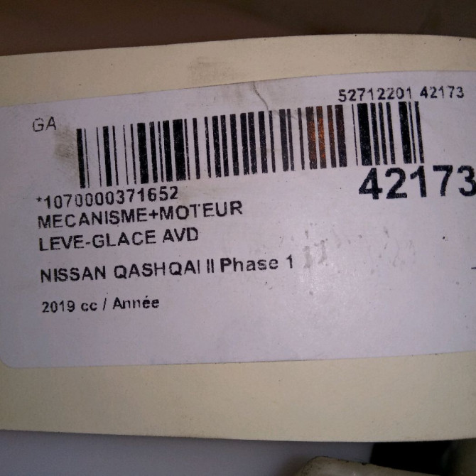 Mecanisme + moteur lève-glace avant droit occasion NISSAN QASHQAI II Phase 1 02-2014->... 80700HV00D 4