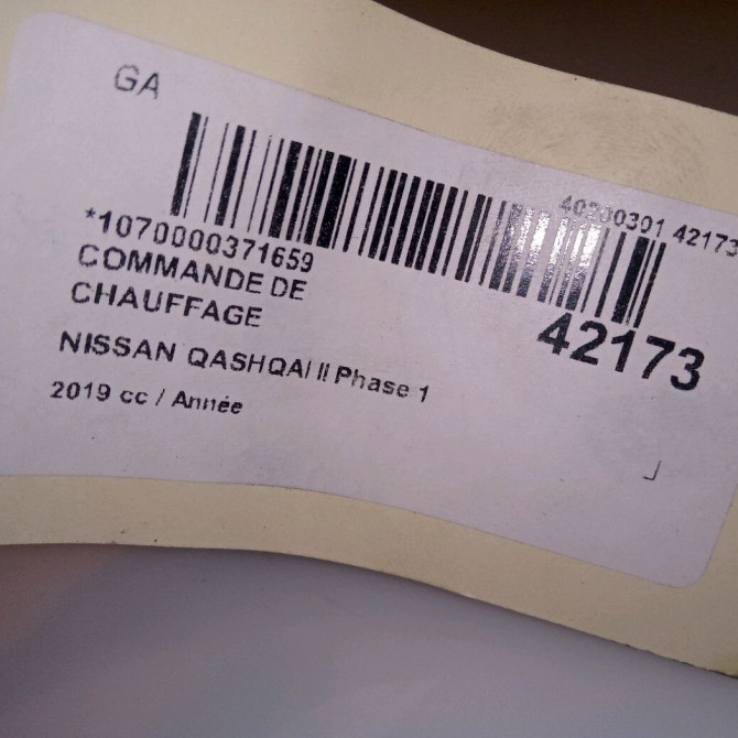 Commande de chauffage occasion NISSAN QASHQAI II Phase 1 02-2014->... 275004EA1A 4