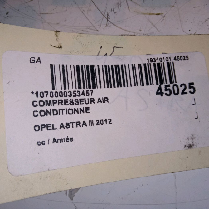 Compresseur air conditionne occasion OPEL ASTRA IV 39164667 5