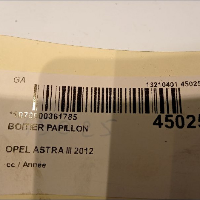 Boitier papillon occasion OPEL ASTRA IV 55565489 5