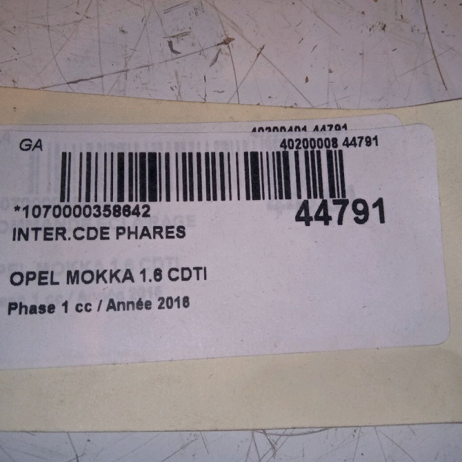 Interrupteur commande de phares occasion OPEL MOKKA Phase 1 10-2012->... 1.6 CDTI 136ch 95297422 4