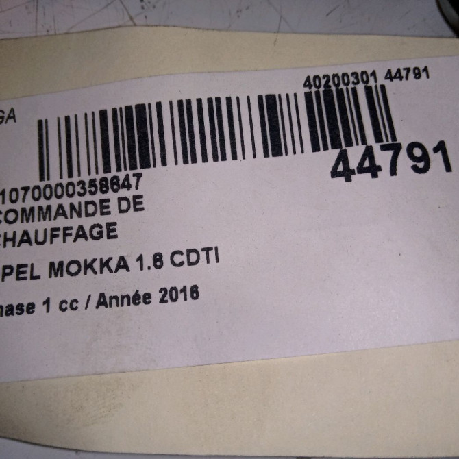 Commande de chauffage occasion OPEL MOKKA Phase 1 10-2012->... 1.6 CDTI 136ch 4