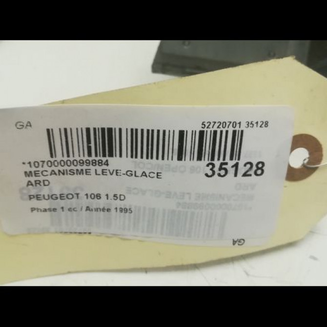Mecanisme leve-glace arrière droit occasion PEUGEOT 106 Phase 1 09-1991->04-1996 1.5D 922464 4