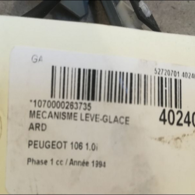 Mecanisme leve-glace arrière droit occasion PEUGEOT 106 Phase 1 09-1991->04-1996 1.0i 922464 3