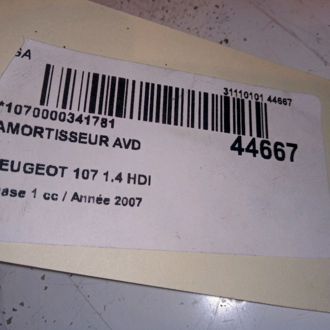 Amortisseur avant droit occasion PEUGEOT 107 Phase 1 06-2005->12-2008 1.4 HDI 5202RZ 5