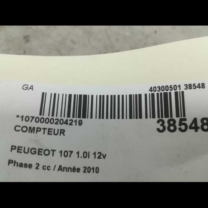 Compteur occasion PEUGEOT 107 Phase 2 01-2009->01-2012 1.0i 12v B000699280 3