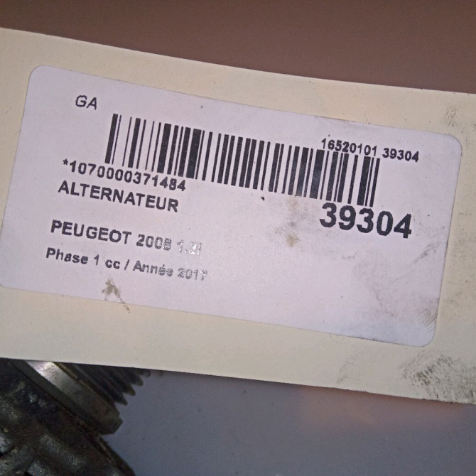 Alternateur occasion PEUGEOT 2008 Phase 1 01-2013->... 1.2i PURETECH 110ch 9670899580 5
