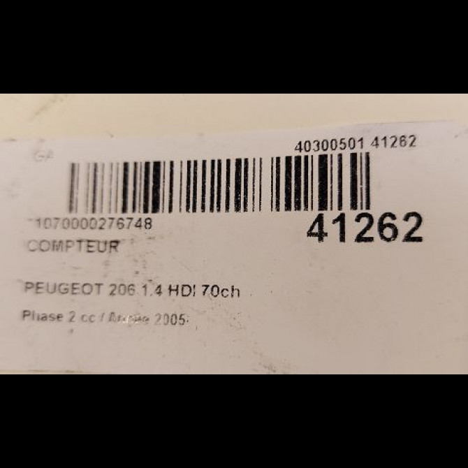 Compteur occasion PEUGEOT 206 Phase 2 02-2003->02-2009 1.4 HDI 70ch 6106LJ 3