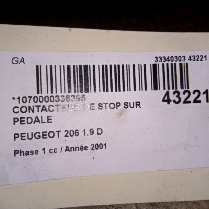 occasion PEUGEOT 206 Phase 1 09-1998->03-2009 1.9 D 3