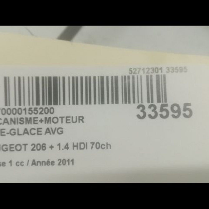 Mecanisme+moteur leve-glace avg occasion PEUGEOT 206 + Phase 1 03-2009->05-2013 1.4 HDI 70ch 9221G0 2