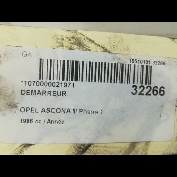 Démarreur occasion OPEL ASCONA III Phase 1 07-1981->06-1988 5