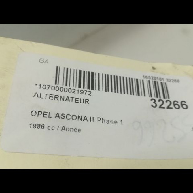 Alternateur occasion OPEL ASCONA III Phase 1 07-1981->06-1988 4