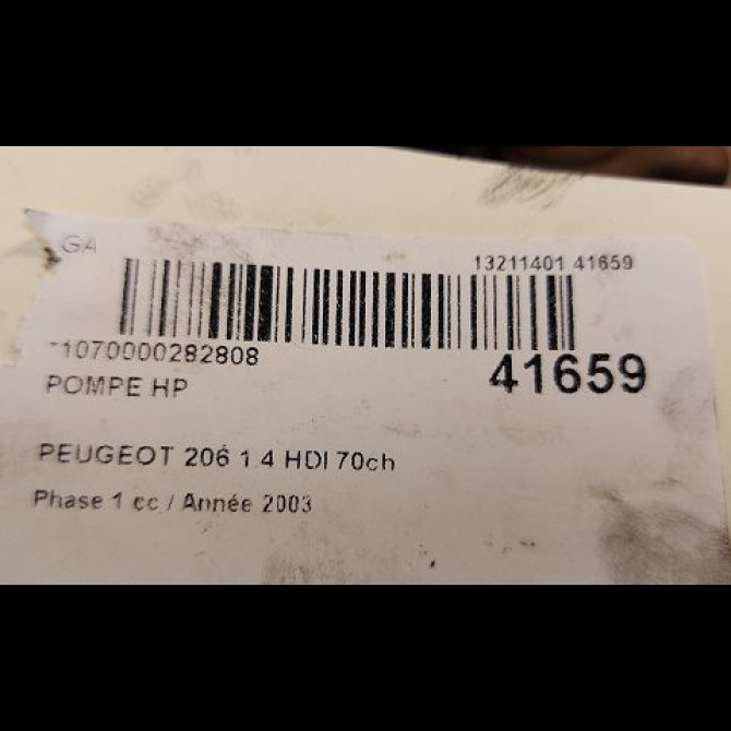 Pompe hp occasion PEUGEOT 206 Phase 1 09-1998->03-2009 1.4 HDI 70ch 1920EC 4