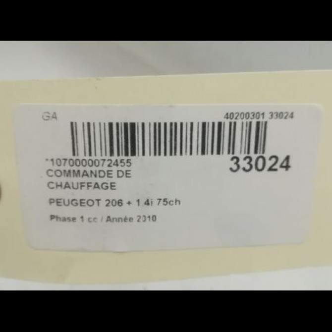 Commande de chauffage occasion PEUGEOT 206 + Phase 1 03-2009->05-2013 1.4i 75ch 6451VH 4